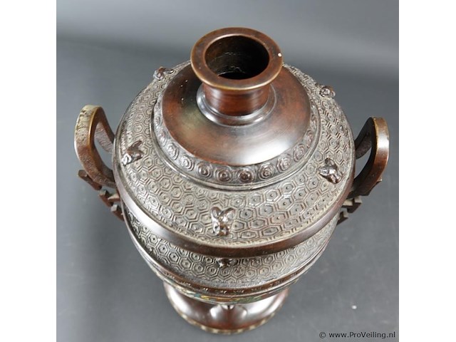 Antieke late qing-dynastie brons cloisonné wierookhouder - afbeelding 11 van  11