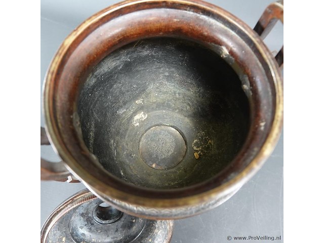 Antieke late qing-dynastie brons cloisonné wierookhouder - afbeelding 6 van  11