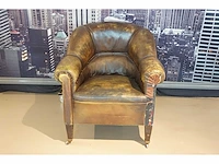 Antieke lederen fauteuil - afbeelding 2 van  4