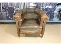 Antieke lederen fauteuil - afbeelding 2 van  4