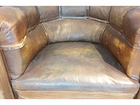 Antieke lederen fauteuil - afbeelding 3 van  4