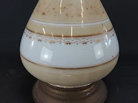 Antieke messing met opaline lampvoet - afbeelding 4 van  5