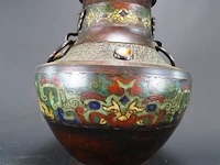 Antieke o.a. cloisonne chinese vaas - afbeelding 2 van  5