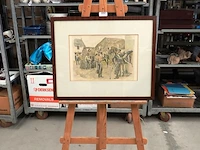 Antieke prent. gesigneerd - afbeelding 1 van  5