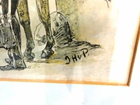 Antieke prent. gesigneerd - afbeelding 4 van  5