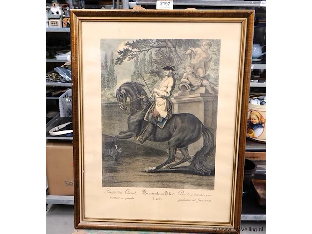 Antieke prent parade du cheval - afbeelding 1 van  5