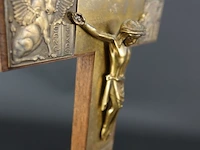 Antieke staande crucifix met bronzen corpus - afbeelding 4 van  5
