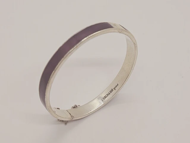 Antieke sterling zilveren armband cloisonné - afbeelding 5 van  5