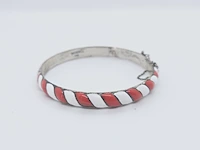 Antieke sterling zilveren armband cloisonné - afbeelding 1 van  4
