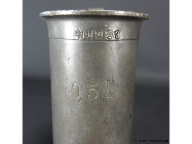 Antieke tinnen maatkan - afbeelding 4 van  5