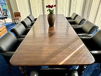 Antieke vergadertafel met 9 vergaderstoelen - afbeelding 3 van  7