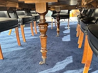Antieke vergadertafel met 9 vergaderstoelen - afbeelding 6 van  7