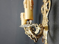 Antieke vergulde elektrische gemaakte wand kandelaar - afbeelding 2 van  5