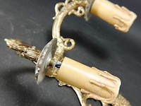 Antieke vergulde elektrische gemaakte wand kandelaar - afbeelding 3 van  5