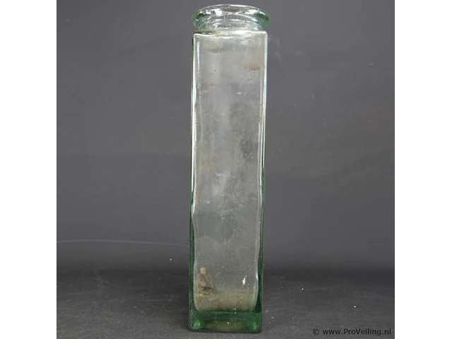 Antieke vierkante glazen fles - afbeelding 3 van  5