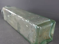 Antieke vierkante glazen fles - afbeelding 5 van  5