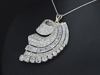 Antieke witgouden hanger vol met diamanten, excl. ketting - afbeelding 3 van  6
