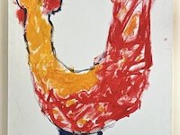 Anton heyboer, groot schilderij, kip, te dateren omstreeks 1990 - 1995