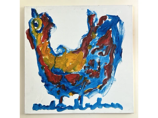 Anton heyboer, schilderij kip, te dateren omstreeks 1990 - 1995 - afbeelding 1 van  2