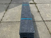 Antraciet gecoat rotsmotief beton onderplaat en paal (12x) - afbeelding 5 van  6