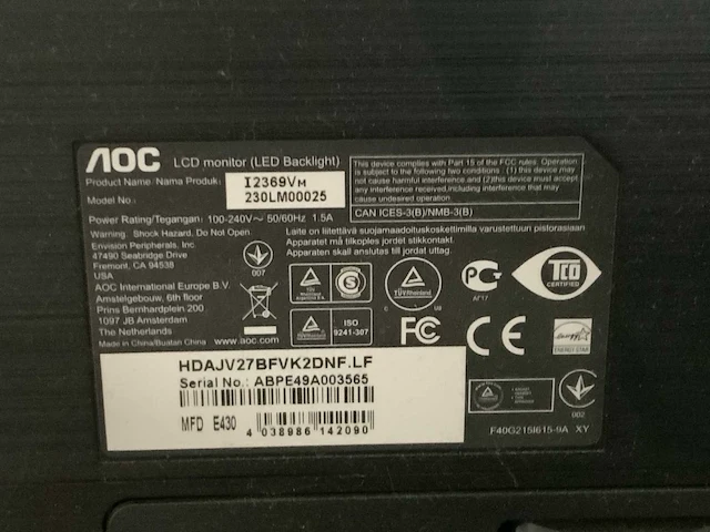 Aoc 230lm00025 monitoren en 1 brother laserprinter - afbeelding 5 van  5