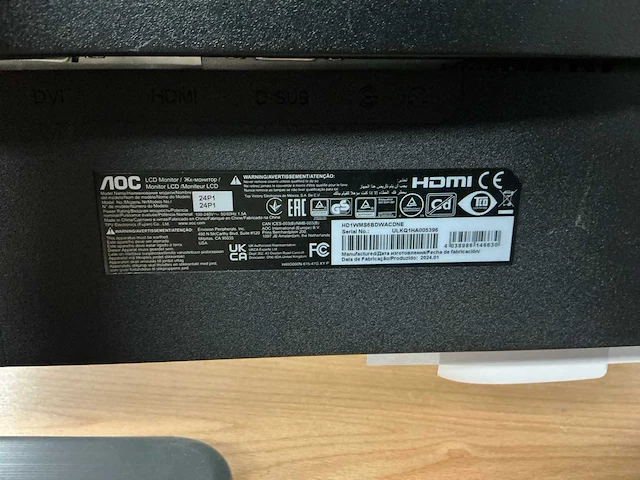 Aoc 24pi monitor - afbeelding 4 van  5