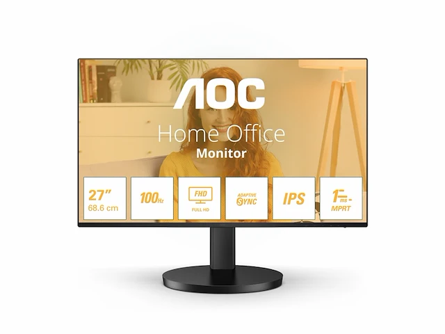 Aoc 27b3ha2 led-monitor 27'' full hd 100 hz ips wled luidsprekers zwart - afbeelding 1 van  4