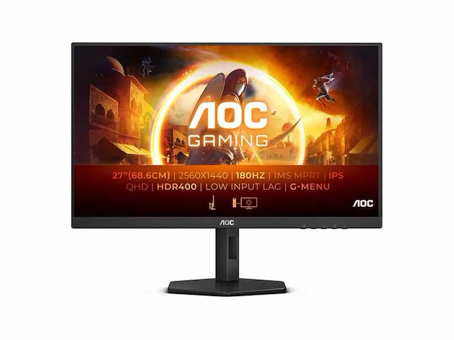 Aoc q27g4x - qhd fast ips gaming monitor - 180hz - verstelbaar - 27 inch - afbeelding 1 van  2