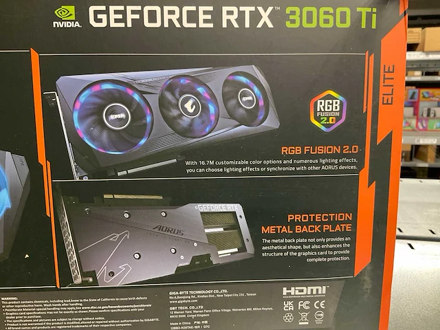 Aorus geforce rtx 3060ti videokaart - afbeelding 4 van  6