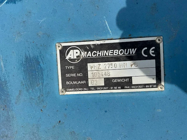 Ap machinebouw 2003 vhz 2750 hh pc straatveegmachine - afbeelding 17 van  24
