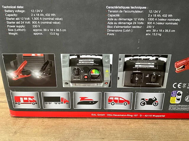 A.p.a. 12/24v 1500/900 ampère starthulp / startbooster - afbeelding 10 van  18