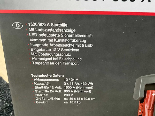 A.p.a. 12/24v 1500/900 ampère starthulp / startbooster - afbeelding 6 van  18