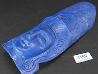 Apart gekleurd in hout gesneden boeddhahoofd - afbeelding 2 van  5