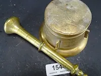 Apart gevormde brons/koperen vijzel met stamper - afbeelding 5 van  5