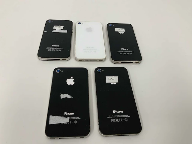 Apple - apple iphone 4s 16gb zwart/wit - afbeelding 3 van  3