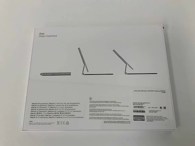 Apple - ipad pro 11-inch(1e, 2e, 3e generatie) & ipad air(4e generatie) magic qwerty(us) keyboard white - afbeelding 2 van  2