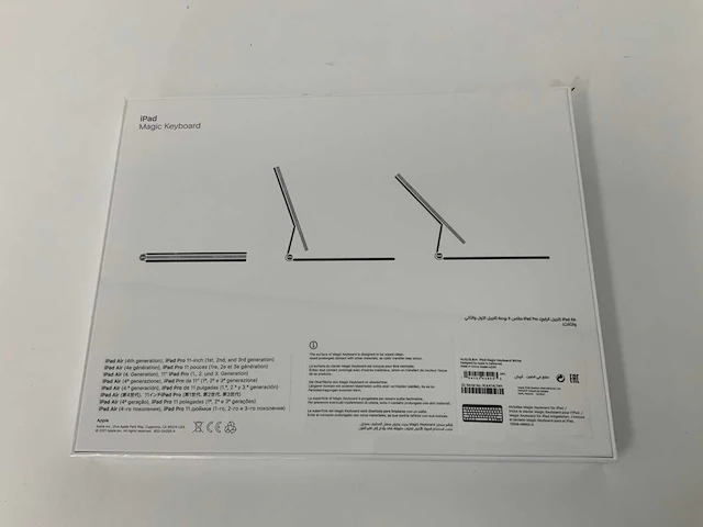 Apple - ipad pro 11-inch(1e, 2e, 3e generatie) & ipad air(4e generatie) magic qwerty(us) keyboard white - afbeelding 2 van  2