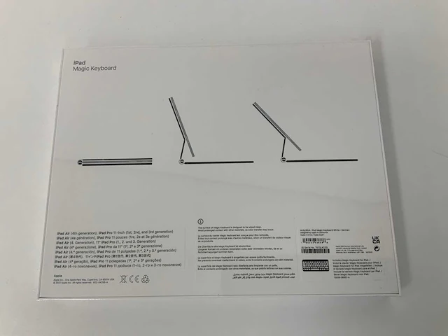 Apple - ipad pro 11-inch(1e, 2e, 3e generatie) & ipad air(4e generatie) magic qwertz keyboard white - afbeelding 2 van  2