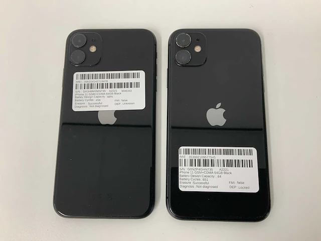 Apple - iphone 11 64gb black (2x) - afbeelding 3 van  3