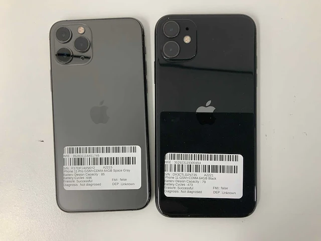 Apple - iphone 11 pro 64gb space gray + iphone 11 64gb black (2x) - afbeelding 3 van  3