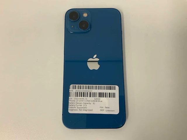 Apple - iphone 13 128gb blue - mlpk3zd/a - afbeelding 3 van  3