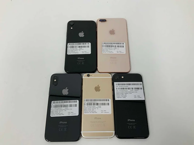 Apple - iphone 6/8/x/xr gold/space gray/black (5x) - afbeelding 3 van  3