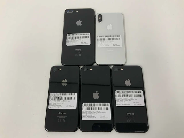 Apple - iphone 8/se(2020)/xs space gray/silver (5x) - afbeelding 3 van  3