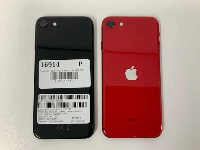 Apple - iphone se 2nd gen 64gb red/black (2x) - afbeelding 3 van  3