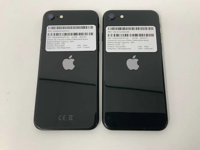 Apple - iphone se(2020) 2nd gen 64gb black (2x) - afbeelding 3 van  3