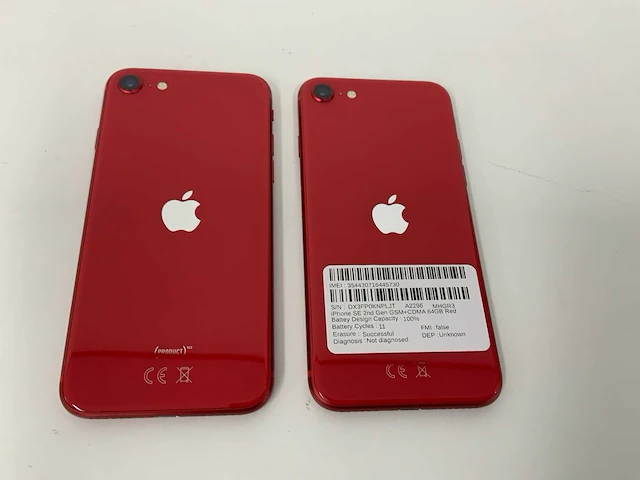 Apple - iphone se(2020) 2nd gen 64gb red (2x) - afbeelding 3 van  3