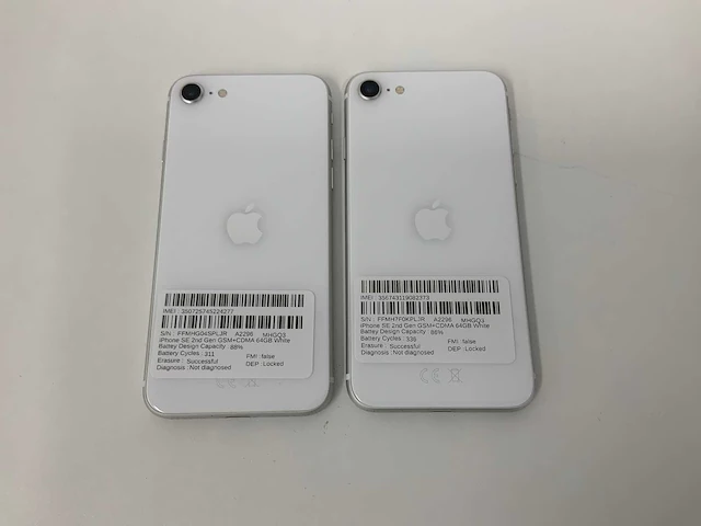 Apple - iphone se(2020) 2nd gen 64gb white (2x) - afbeelding 3 van  3
