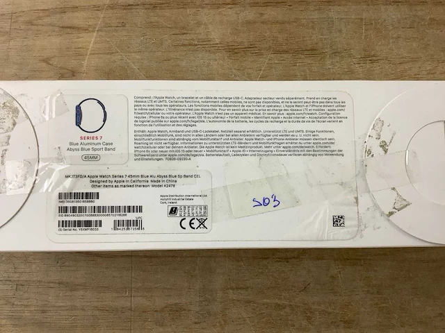 Apple - series 7 - smartwatch gps+ blue aluminium - afbeelding 7 van  7