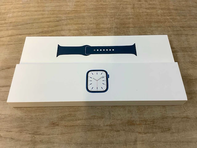 Apple - series 7 - smartwatch gps+ blue aluminium - afbeelding 3 van  7