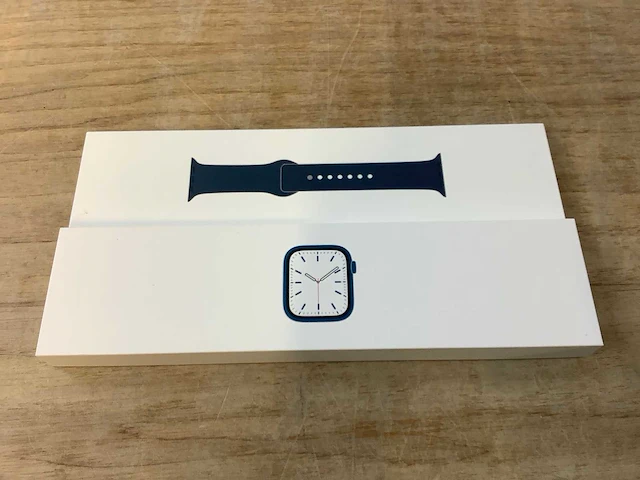 Apple - series 7 - smartwatch gps blue aluminium - afbeelding 3 van  7